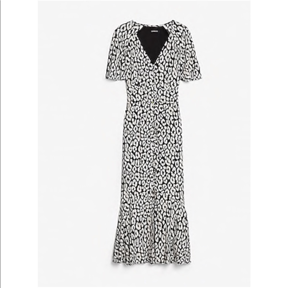 Express Print Button Front Midi- Perfect for Spring